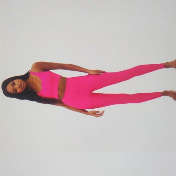 Beach Riot Ayla Leggings Small Pink Ribbed High-Rise Athleisure Active Yoga - Picture 1 of 7